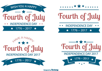 Fourth of July Label Collection - vector gratuit #442719